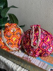 Lot of 100 Pcs Patola Print Potli Bag, Women’s Potli Bag, Girl’s Bag For Her