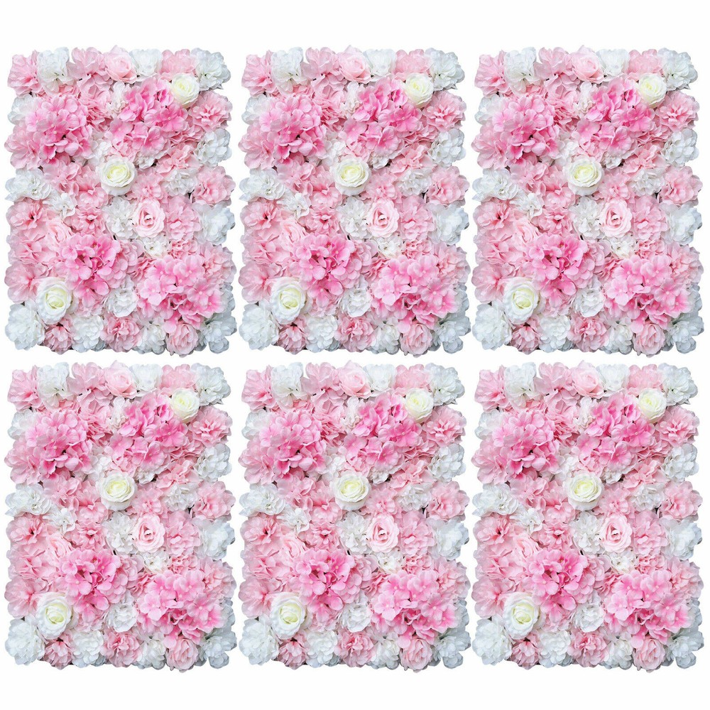 6pcs Artificial Silk Flower Wall Panel Wedding Party Mat Venue Decorations USA