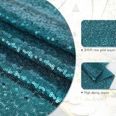 Eternal Beauty Teal Table Runner for Wedding, 2PCS-12×72 Sequin Table Runner …