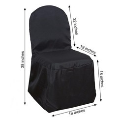 100 BLACK Polyester BANQUET CHAIR COVERS Wedding Ceremony Supplies Event Décor