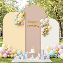 Boho Arch Backdrop Cover 7.2FT 6.6FT 7.2FT, 6.6FT, 6FT Nude Champagne and Cream