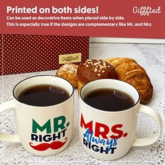 Mr Right Mrs Always Right Coffee Mugs Gifts Ideas for Couples, Colorful