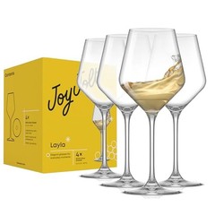 Layla Set of 4 Italian Glasses, 13.5 oz Clear – Made in White Wine Glasses