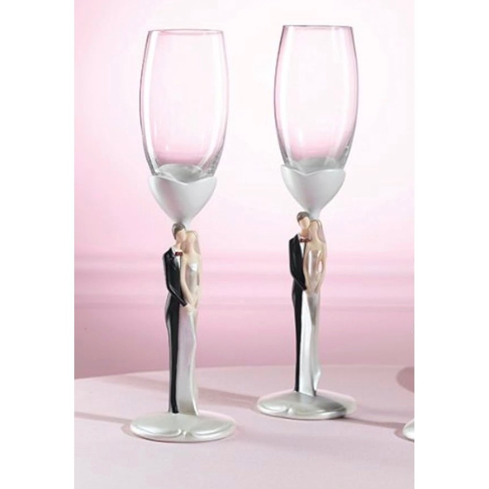 Lillian Rose Wedding Couple Flutes Champagne Glasses Set Toasting Bride Groom