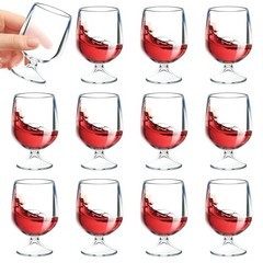 12 PCS Mini Shot Glasses 1.75oz – Cute & Clear Plastic Wine Cups,Unbreakable