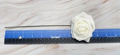 25 Ling’s Moment Artificial Foam Ivory Roses With Stems & Leaves NOB 25 Piece