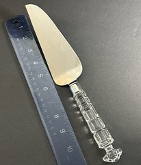 Godinger Versailles 12” Crystal Handled Cake Server Stainless Steel With Box