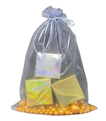 50 Pack Large Organza Gift Bags 12×16 Inch Silver Gray Weddings Birthdays