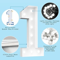 Ledido 4FT Marquee Light Up Letters L, Easy to Assemble Cool White Marquee Le…