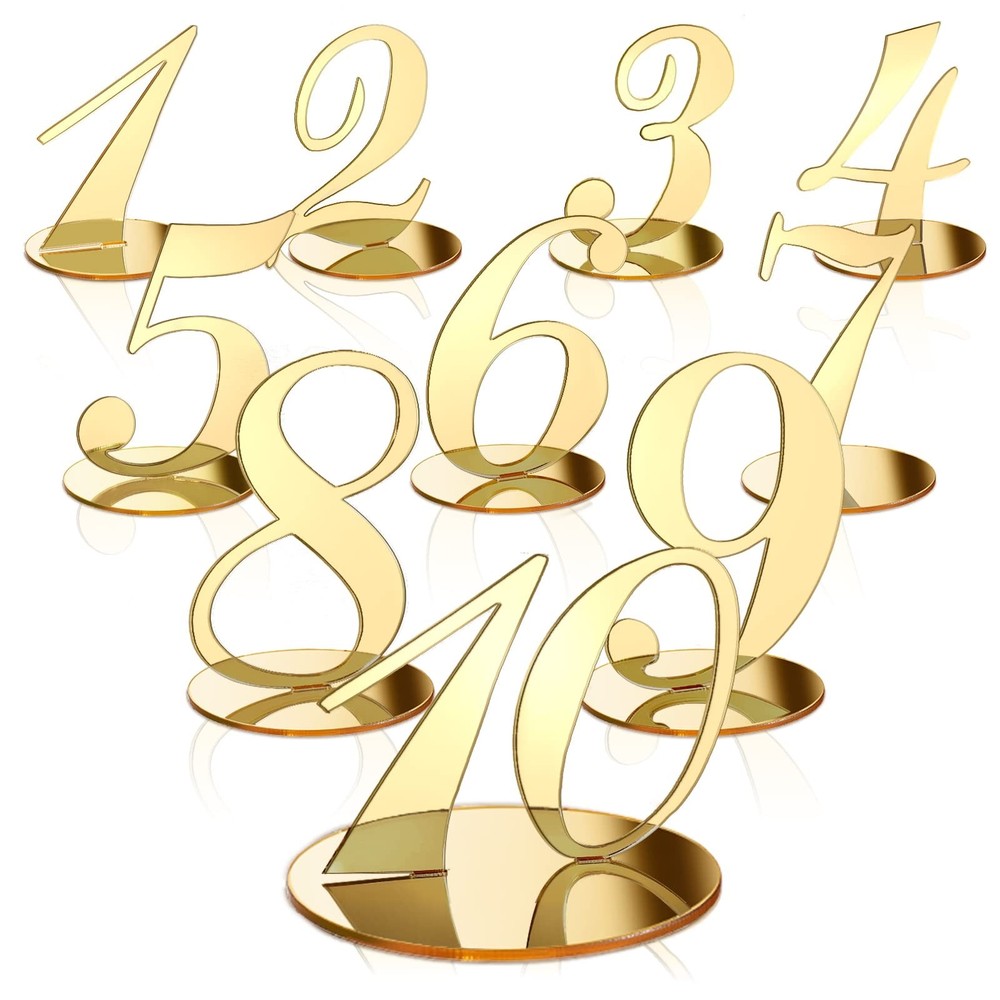 10 Pcs Table Numbers For Wedding 1-10 Reception Wedding Numbers Signs W/Holder