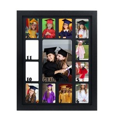 FramePro School Years Picture Frame K-12, Graduation Photo Collage Black Fram…