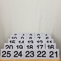 Wedding Table Numbers 1-25 White Plastic Tent Signs for Reception Restaurant