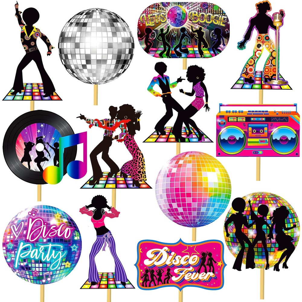 26pcs 1970s Disco Fever Party Centerpiece Sticks 70s Disco Party Decorations …