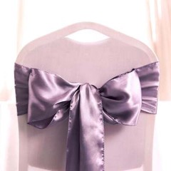 10 Amethyst Satin CHAIR SASHES Ties Bows Wedding Ceremony Reception Decorations