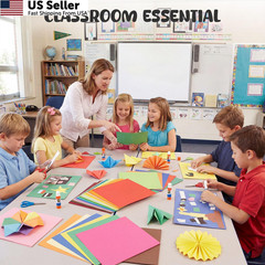 SallyFashion 60 Sheets Colored Cardstock Paper 12×12, Medium, multi