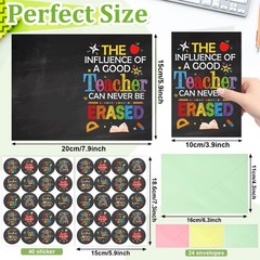 24 Pcs Thank You Cards for Teacher with Envelopes and Stickers Chalkboard App…