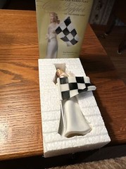 Weddingstar Bride At the Finish Line with the Checkered Flag Wedding Topper NWT