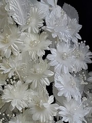Wedding Floral Bundle Of 32 Pieces/white/Ivory/Iridescent/Picks/Stems/Flower/Lot