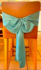 14~Elegant Chair Sash in Satin Aqua Blue & Tiffany Color in size 6” x 106”