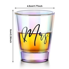 Sumind 2 Pcs Mr and Mrs Bride and Groom Wedding Wine Glasses Funny Bride 2 oz…
