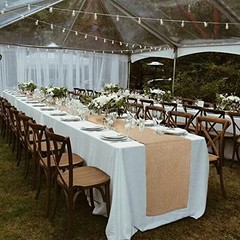 100% Natural Jute Rustic Burlap Table Runner – 12″ Wide x 120″ Long – Perfect