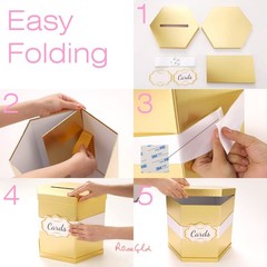 Rosegld Card Card Receiving Ribbon 14X12X12 Inches Elegant Card Holder For