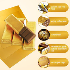 100Pcs Chocolate Bar Wrappers, 6″ X 7.5″ Gold Candy Bar Wrappers for Homemade Al