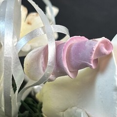 Vintage Porcelain Flowers on Wire Wedding Corsage Pink Handcrafted Unique