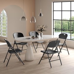 350 Weight Limit Heavy Duty Plastic Folding Chair with Reinfoced Steel Frame