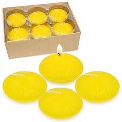 12 Pack 3 Inch Citronella Floating Candles for Summer, 10 Hour Dripless Yellow