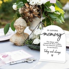In Loving Memory Wedding Sign Modern Calligraphy Acrylic White Wedding Memory