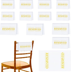 12 Pcs Reserved Seating Signs Reserved Chair Sign Printed Placeholder