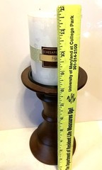 Target Pillar Candle Holder Handmade Mango Wood Traditional From India 8″H
