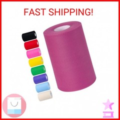 Deep Rose Red Tulle Fabric Rolls 6 Inch by 100 Yards (300 feet) Tulle Roll Spool
