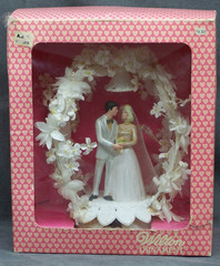 1950’s Wilton Wedding Cake Topper Floral Arch & Bell Blonde Bride 1801-1145