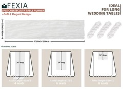 FEXIA 3 Pack White Cheesecloth Table Runner 35×120 3 Pack-10FT, Ivory