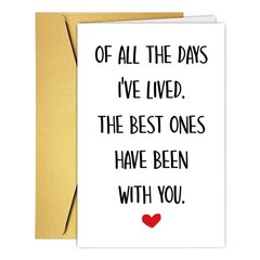 Romantic Anniversary Card for Him Her, Cute Valentines Day Anniversary Card& …