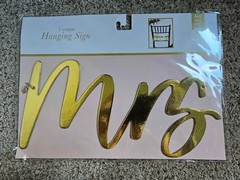 Mr. & Mrs. Hanging Gold Chair Signs Wedding Reception Decor Party Best Day Ever