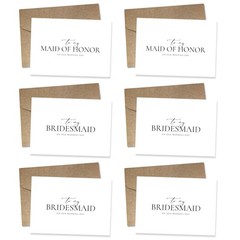 6 Pieces Bridesmaid Cards with Envelopes, 4 Pieces To My Bridesmaid On Our We…