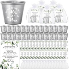 50 Set Wedding Favors for Guests 1.5 oz Stainless Steel Shot Glasses Cheers t…
