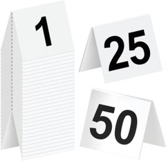 1-50 Double Sided Acrylic Table Numbers for Restaurant Wedding Party Banquets