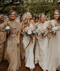 8 PACK Bridesmaid Proposal Gifts Scrunchies Hair Ties Bachelorette Beige+White