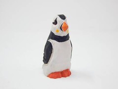 Puffin Cake Top Bride Groom Love Bird Winter Wedding Engage Carve Wood Statue