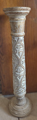Traditional White Wash Eco-Friendly Handmade Wood Set of One 24″ Pillar Ca