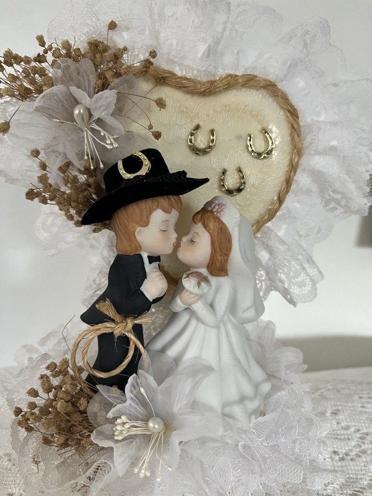 Western Wedding Cake Topper Handcrafted in the USA- Vintage