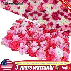 6pcs Artificial Flower Wall Panel Artificial Rose Red Flower Wall Decor 60*40cm