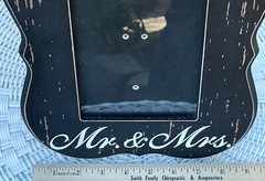 Mr & Mrs Wood Picture Frame Wedding Sign Black Distressed Burlap Bow Table Wall