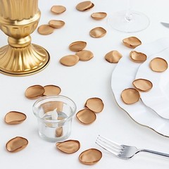 400 GOLD Silk Rose Petals Matte Artificial Flowers Table CONFETTI Party