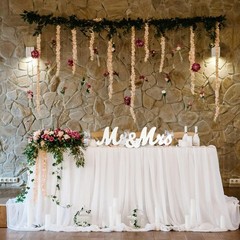 Mr and Mrs Letters Wedding Wooden Sign Party Décor Decoration Table Top Standing