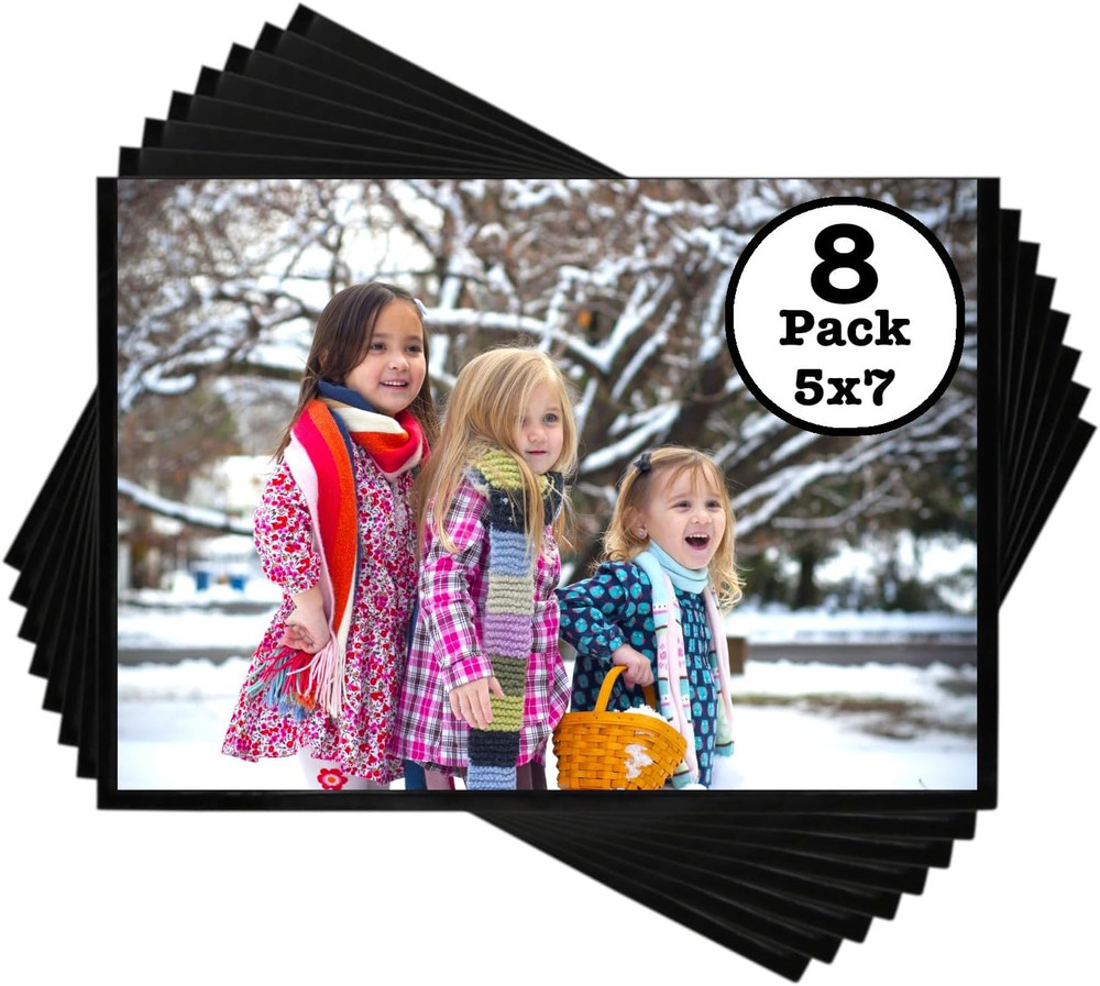 8 Pack 5×7 Inch Magnetic Photo Sleeves Picture Frames for Refrigerator